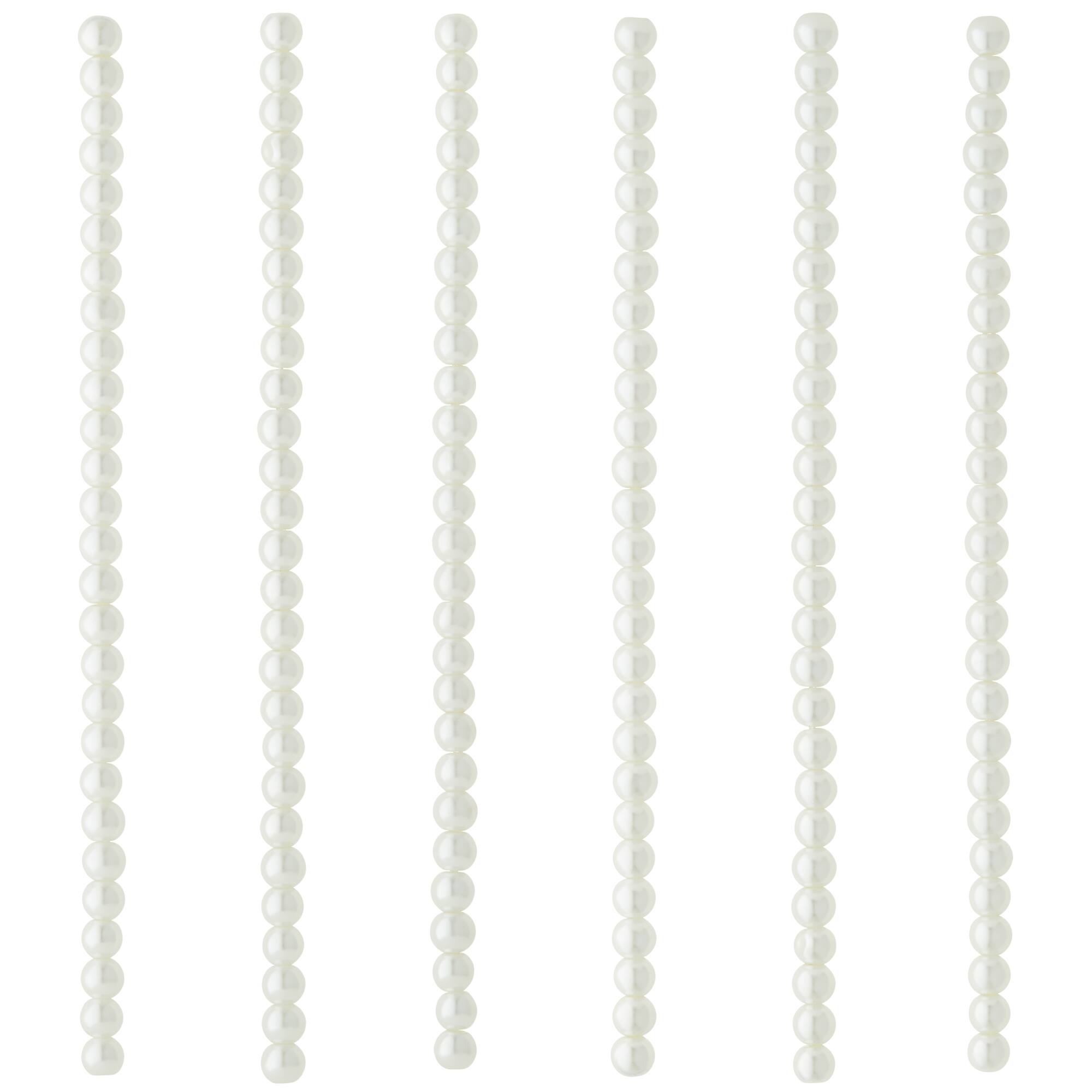 White Pearl Glass Beads, 6mm by Bead Landing™